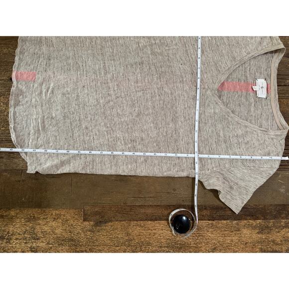 Lou & Grey Linen V-Neck Lineback Tee Size S - Picture 5 of 6